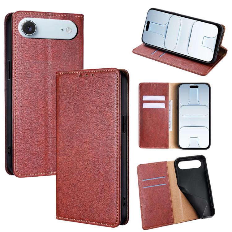 Gloss Oil Solid Color Magnetic Leather Phone Case, For iPhone Air, For iPhone 16 Pro Max, For iPhone 16 Pro, For iPhone 16 Plus