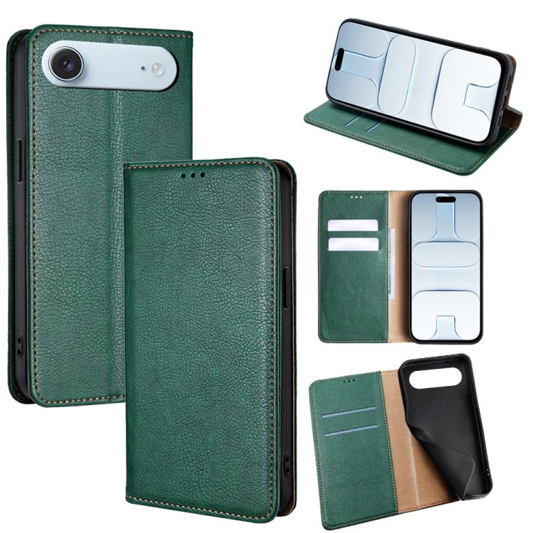 Gloss Oil Solid Color Magnetic Leather Phone Case, For iPhone Air, For iPhone 16 Pro Max, For iPhone 16 Pro, For iPhone 16 Plus