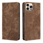 RFID Anti-theft Brush Magnetic Leather Phone Case, For iPhone Air, For iPhone 16 Pro Max, For iPhone 16 Pro, For iPhone 16 Plus