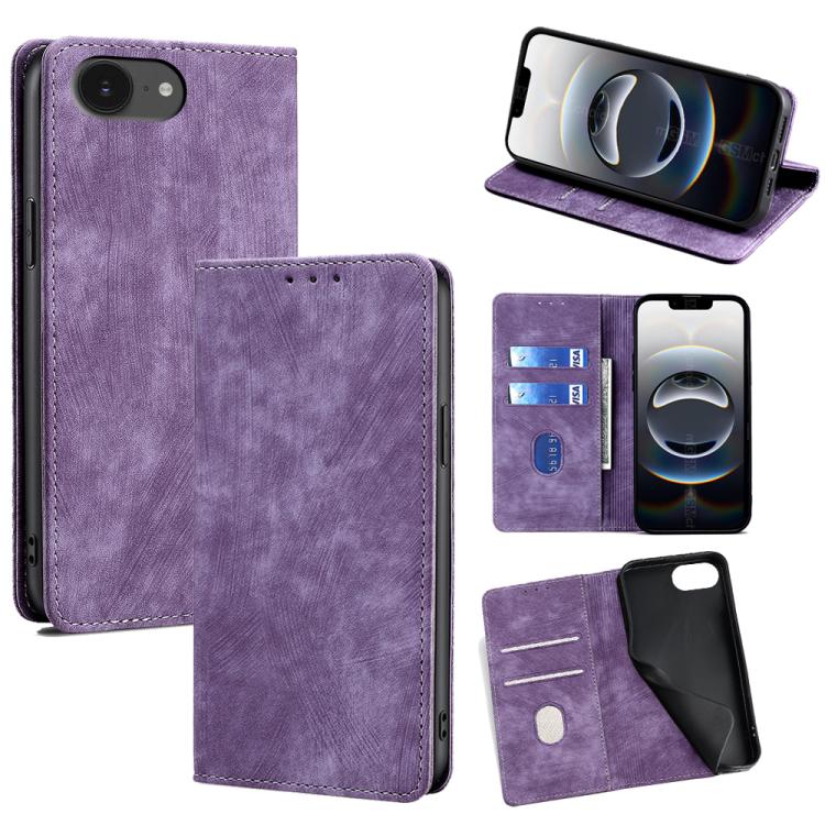 RFID Anti-theft Brush Magnetic Leather Phone Case, For iPhone 18 Pro / 17 Pro, For iPhone 18 Pro Max / 17 Pro Max, For iPhone 17e / 16e, For iPhone 17