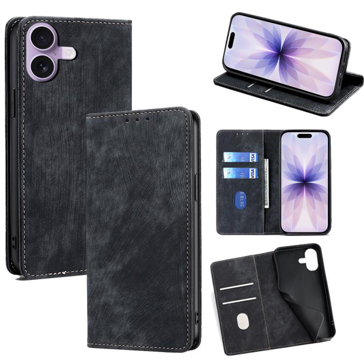 RFID Anti-theft Brush Magnetic Leather Phone Case, For iPhone 18 Pro / 17 Pro, For iPhone 18 Pro Max / 17 Pro Max, For iPhone 17e / 16e, For iPhone 17