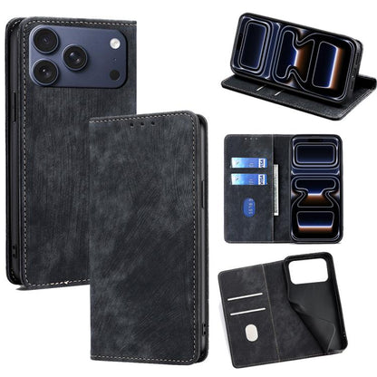 RFID Anti-theft Brush Magnetic Leather Phone Case, For iPhone 18 Pro / 17 Pro, For iPhone 18 Pro Max / 17 Pro Max, For iPhone 17e / 16e, For iPhone 17