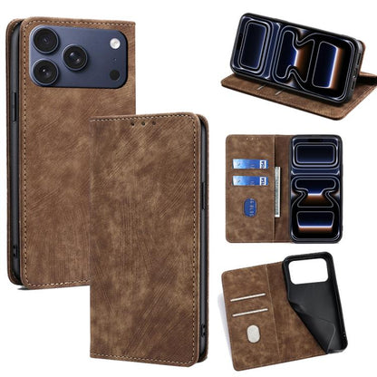 RFID Anti-theft Brush Magnetic Leather Phone Case, For iPhone 18 Pro / 17 Pro, For iPhone 18 Pro Max / 17 Pro Max, For iPhone 17e / 16e, For iPhone 17