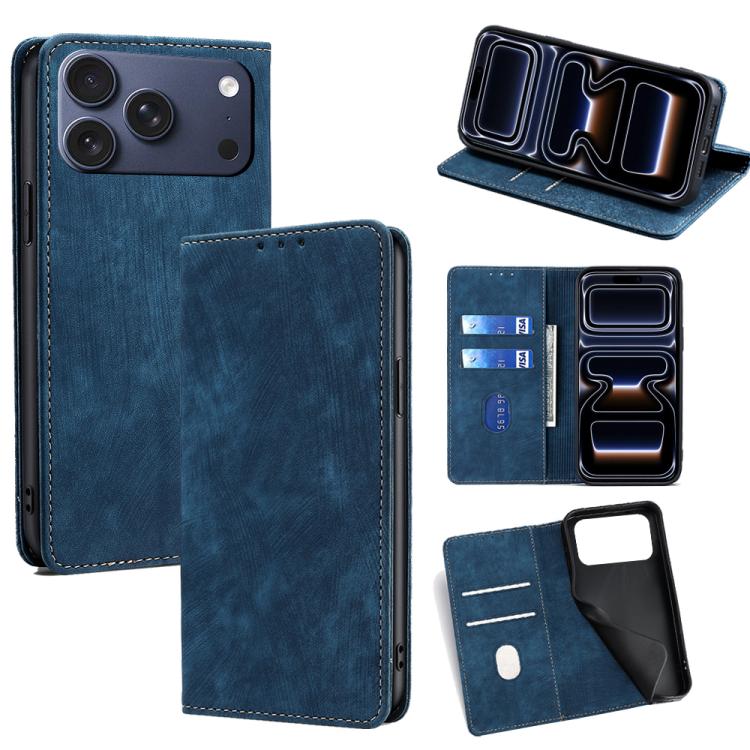 RFID Anti-theft Brush Magnetic Leather Phone Case, For iPhone 18 Pro / 17 Pro, For iPhone 18 Pro Max / 17 Pro Max, For iPhone 17e / 16e, For iPhone 17