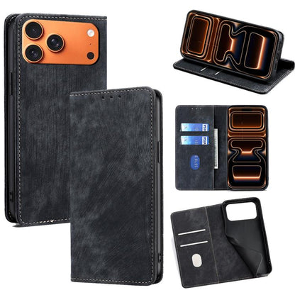 RFID Anti-theft Brush Magnetic Leather Phone Case, For iPhone 18 Pro / 17 Pro, For iPhone 18 Pro Max / 17 Pro Max, For iPhone 17e / 16e, For iPhone 17