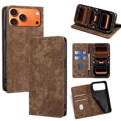 RFID Anti-theft Brush Magnetic Leather Phone Case, For iPhone 18 Pro / 17 Pro, For iPhone 18 Pro Max / 17 Pro Max, For iPhone 17e / 16e, For iPhone 17
