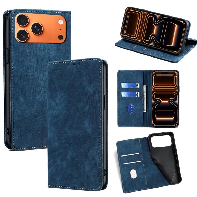 RFID Anti-theft Brush Magnetic Leather Phone Case, For iPhone 18 Pro / 17 Pro, For iPhone 18 Pro Max / 17 Pro Max, For iPhone 17e / 16e, For iPhone 17