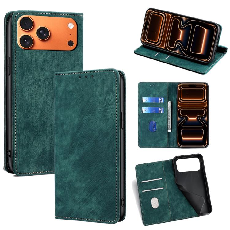 RFID Anti-theft Brush Magnetic Leather Phone Case, For iPhone 18 Pro / 17 Pro, For iPhone 18 Pro Max / 17 Pro Max, For iPhone 17e / 16e, For iPhone 17