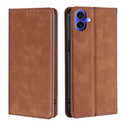 Skin Feel Magnetic Leather Phone Case, For iPhone 17e / 16e, For iPhone 16 Pro Max, For iPhone 16 Pro, For iPhone 16 Plus