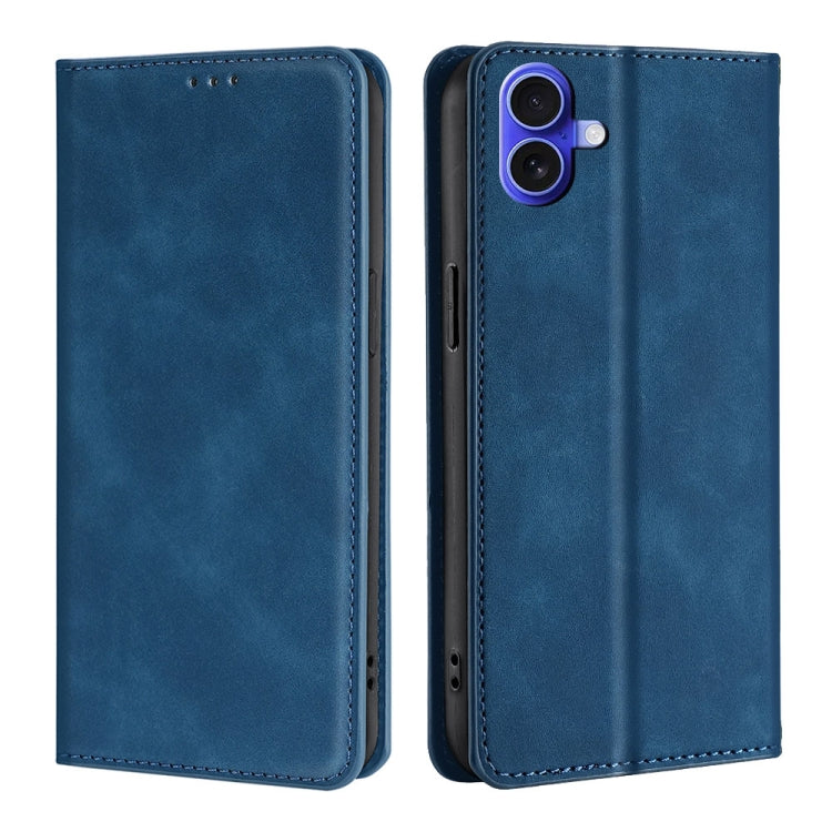Skin Feel Magnetic Leather Phone Case, For iPhone 17e / 16e, For iPhone 16 Pro Max, For iPhone 16 Pro, For iPhone 16 Plus