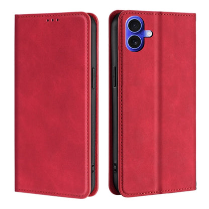 Skin Feel Magnetic Leather Phone Case, For iPhone 17e / 16e, For iPhone 16 Pro Max, For iPhone 16 Pro, For iPhone 16 Plus