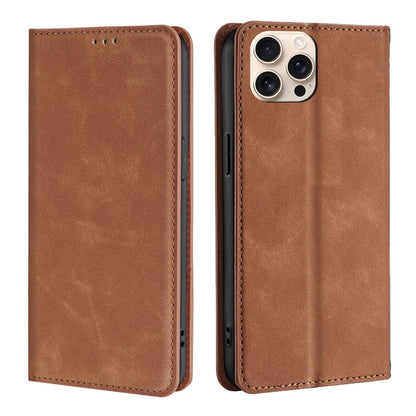 Skin Feel Magnetic Leather Phone Case, For iPhone 17e / 16e, For iPhone 16 Pro Max, For iPhone 16 Pro, For iPhone 16 Plus