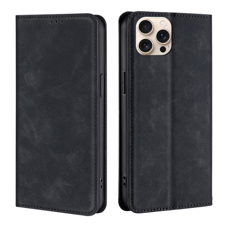 Skin Feel Magnetic Leather Phone Case, For iPhone 17e / 16e, For iPhone 16 Pro Max, For iPhone 16 Pro, For iPhone 16 Plus