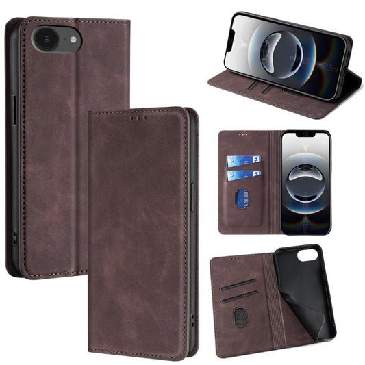 Skin Feel Magnetic Leather Phone Case, For iPhone 17e / 16e, For iPhone 16 Pro Max, For iPhone 16 Pro, For iPhone 16 Plus