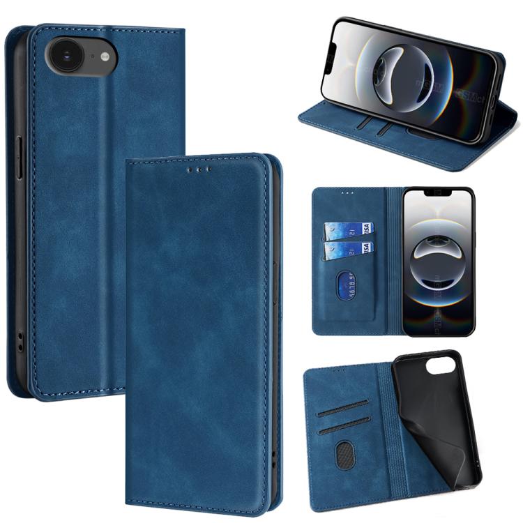 Skin Feel Magnetic Leather Phone Case, For iPhone 17e / 16e, For iPhone 16 Pro Max, For iPhone 16 Pro, For iPhone 16 Plus