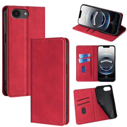 Skin Feel Magnetic Leather Phone Case, For iPhone 17e / 16e, For iPhone 16 Pro Max, For iPhone 16 Pro, For iPhone 16 Plus