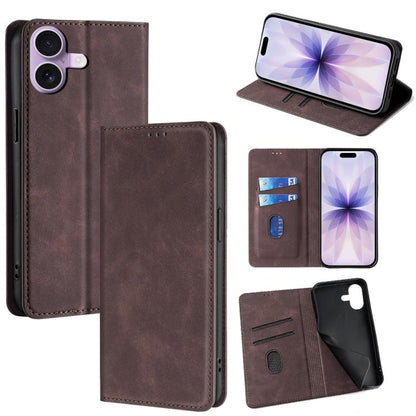 Skin Feel Magnetic Leather Phone Case, For iPhone 18 Pro / 17 Pro, For iPhone 18 Pro Max / 17 Pro Max, For iPhone 17, For iPhone Air