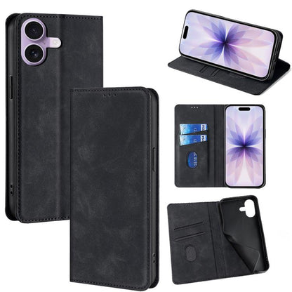 Skin Feel Magnetic Leather Phone Case, For iPhone 18 Pro / 17 Pro, For iPhone 18 Pro Max / 17 Pro Max, For iPhone 17, For iPhone Air