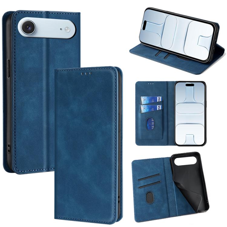 Skin Feel Magnetic Leather Phone Case, For iPhone 18 Pro / 17 Pro, For iPhone 18 Pro Max / 17 Pro Max, For iPhone 17, For iPhone Air