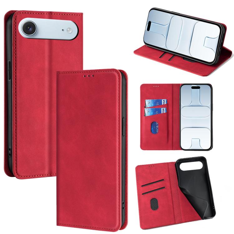 Skin Feel Magnetic Leather Phone Case, For iPhone 18 Pro / 17 Pro, For iPhone 18 Pro Max / 17 Pro Max, For iPhone 17, For iPhone Air