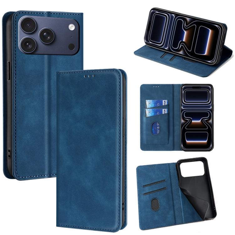 Skin Feel Magnetic Leather Phone Case, For iPhone 18 Pro / 17 Pro, For iPhone 18 Pro Max / 17 Pro Max, For iPhone 17, For iPhone Air