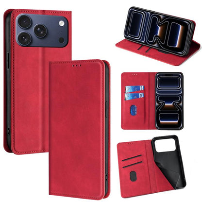 Skin Feel Magnetic Leather Phone Case, For iPhone 18 Pro / 17 Pro, For iPhone 18 Pro Max / 17 Pro Max, For iPhone 17, For iPhone Air