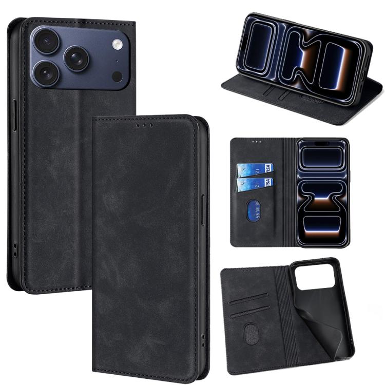 Skin Feel Magnetic Leather Phone Case, For iPhone 18 Pro / 17 Pro, For iPhone 18 Pro Max / 17 Pro Max, For iPhone 17, For iPhone Air