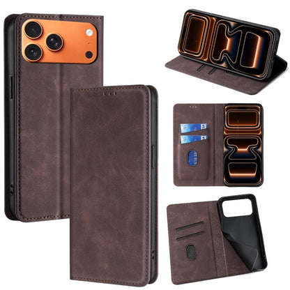 Skin Feel Magnetic Leather Phone Case, For iPhone 18 Pro / 17 Pro, For iPhone 18 Pro Max / 17 Pro Max, For iPhone 17, For iPhone Air