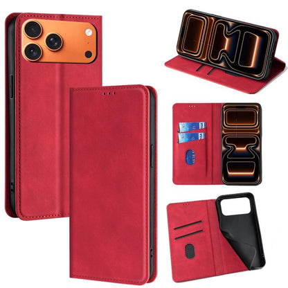 Skin Feel Magnetic Leather Phone Case, For iPhone 18 Pro / 17 Pro, For iPhone 18 Pro Max / 17 Pro Max, For iPhone 17, For iPhone Air