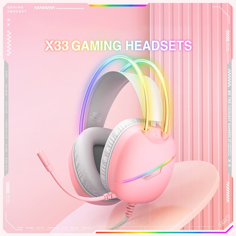 ONIKUMA X33 Head-mounted RGB Light E-Sports Gaming Headset, Cable Length: 2m