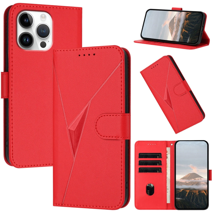 Triangle Pattern Buckle Clasp Leather Phone Case, For iPhone 17, For iPhone Air, For iPhone 16 Pro Max