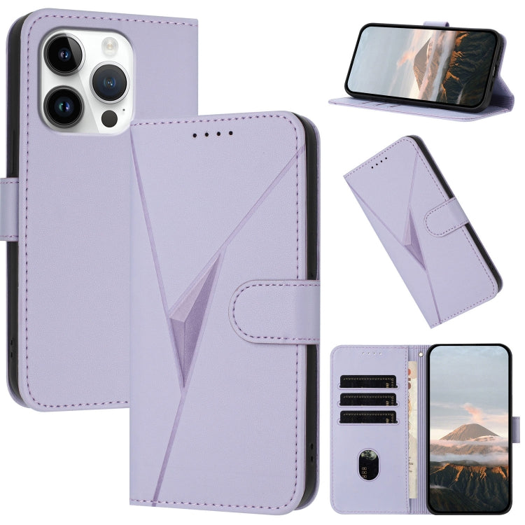 Triangle Pattern Buckle Clasp Leather Phone Case, For iPhone 16 Pro, For iPhone 16 Plus, For iPhone 16