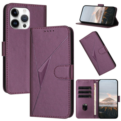 Triangle Pattern Buckle Clasp Leather Phone Case, For iPhone 15 Pro Max, For iPhone 15 Pro, For iPhone 15 Plus