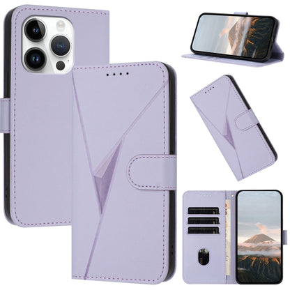 Triangle Pattern Buckle Clasp Leather Phone Case, For iPhone 15 Pro Max, For iPhone 15 Pro, For iPhone 15 Plus