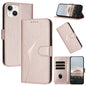 Triangle Pattern Buckle Clasp Leather Phone Case, For iPhone 15, For iPhone 14 Plus, For iPhone 14