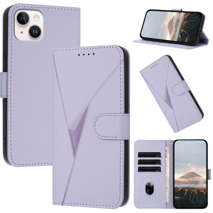 Triangle Pattern Buckle Clasp Leather Phone Case, For iPhone 15, For iPhone 14 Plus, For iPhone 14