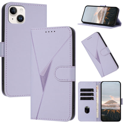 Triangle Pattern Buckle Clasp Leather Phone Case, For iPhone 15, For iPhone 14 Plus, For iPhone 14