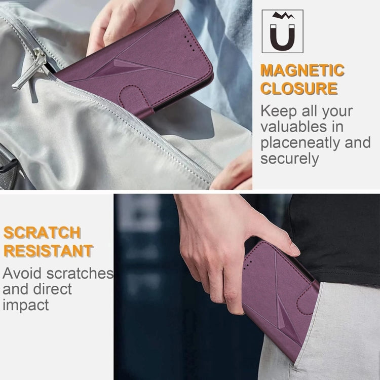 Triangle Pattern Buckle Clasp Leather Phone Case, For iPhone 13 Pro Max, For iPhone 13 Pro, For iPhone 13