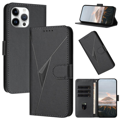 Triangle Pattern Buckle Clasp Leather Phone Case, For iPhone 13 Pro Max, For iPhone 13 Pro, For iPhone 13