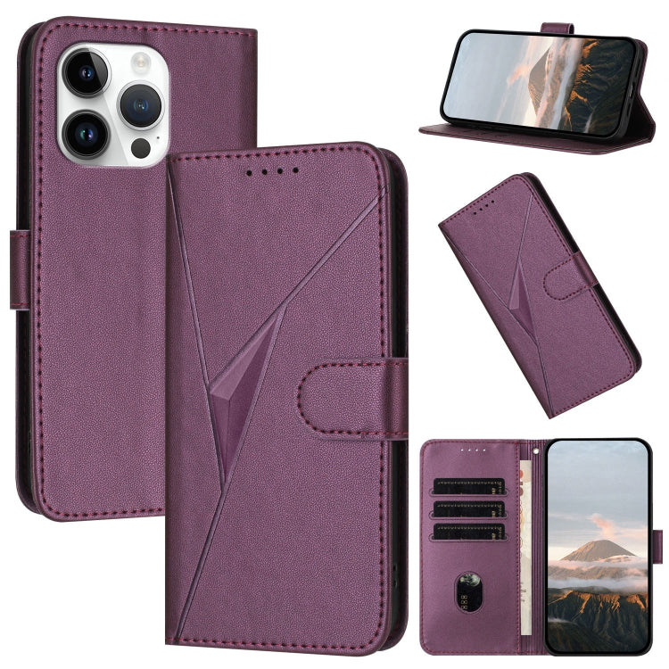 Triangle Pattern Buckle Clasp Leather Phone Case, For iPhone 13 Pro Max, For iPhone 13 Pro, For iPhone 13