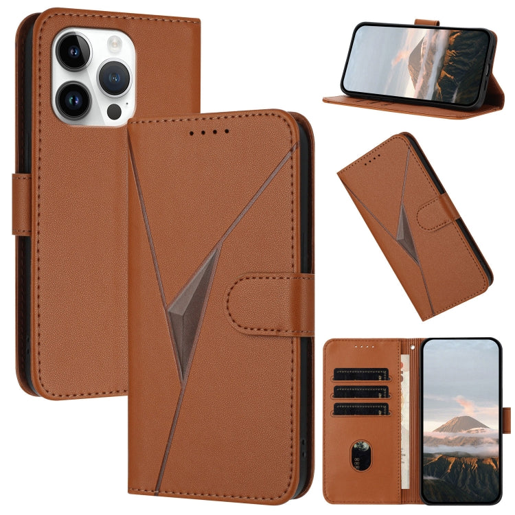 Triangle Pattern Buckle Clasp Leather Phone Case, For iPhone 13 Pro Max, For iPhone 13 Pro, For iPhone 13
