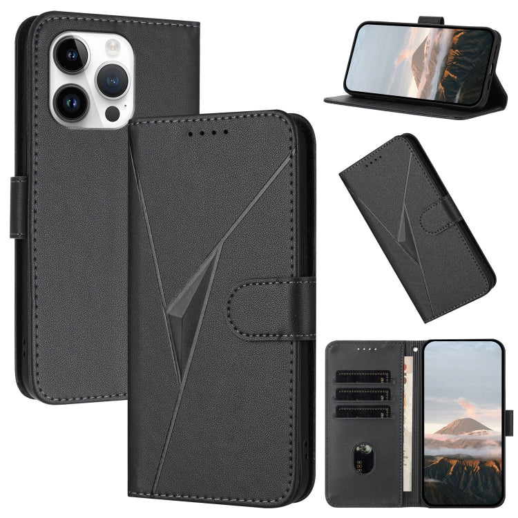 Triangle Pattern Buckle Clasp Leather Phone Case, For iPhone 13 Pro Max, For iPhone 13 Pro, For iPhone 13