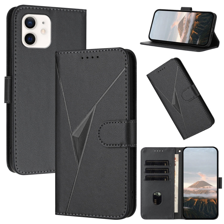 Triangle Pattern Buckle Clasp Leather Phone Case, For iPhone 13 mini, For iPhone 12 / 12 Pro, For iPhone 12 Pro Max