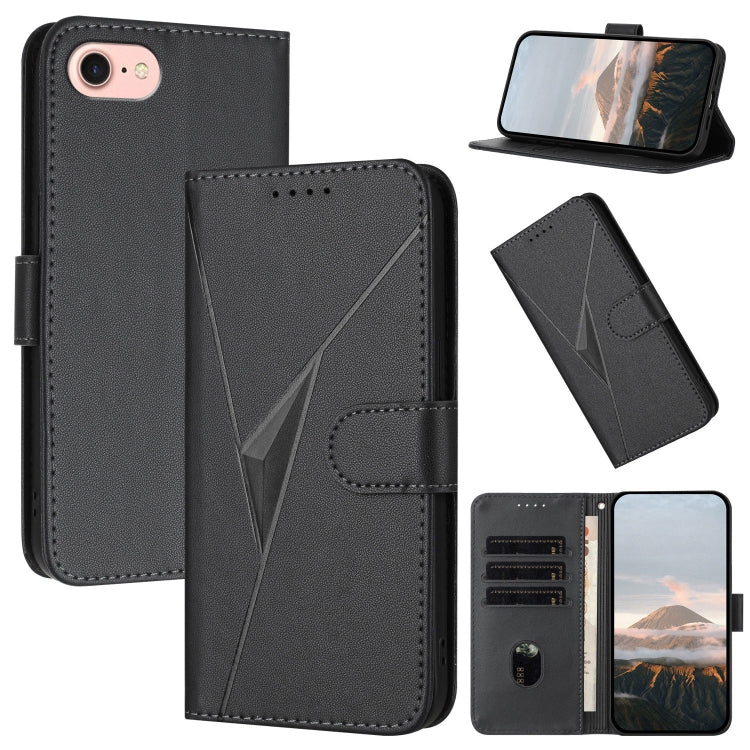 Triangle Pattern Buckle Clasp Leather Phone Case, For iPhone 14 Pro, For iPhone 14 Pro Max, For iPhone 7 / 8 / SE 2022