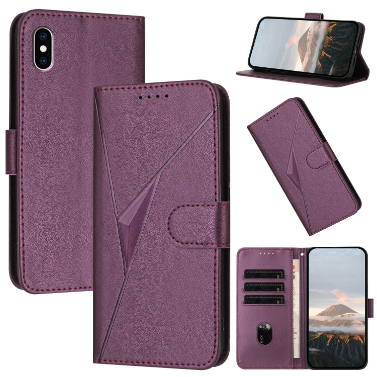Triangle Pattern Buckle Clasp Leather Phone Case, For iPhone XS Max, For iPhone 7 Plus / 8 Plus