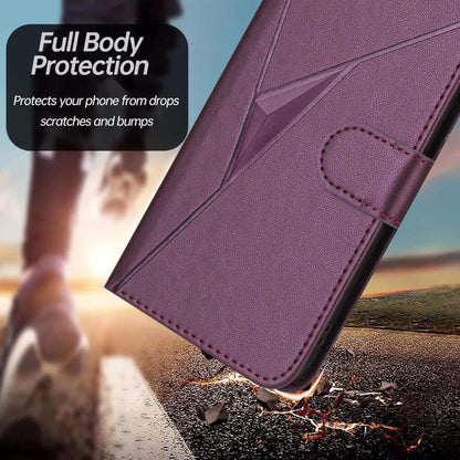 Triangle Pattern Buckle Clasp Leather Phone Case, For iPhone 17e / 16e, For iPhone 17 Pro Max, For iPhone 17 Pro