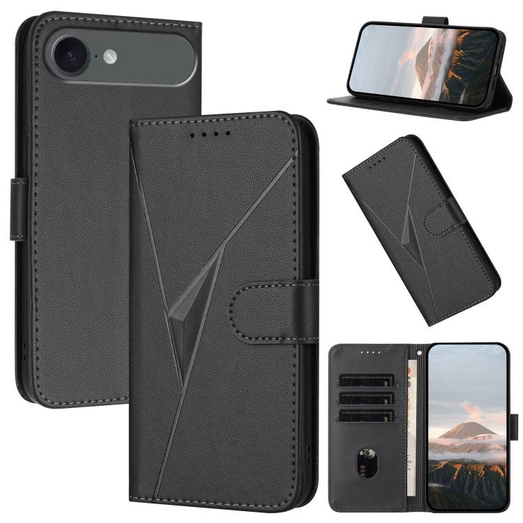 Triangle Pattern Buckle Clasp Leather Phone Case, For iPhone 17, For iPhone Air, For iPhone 16 Pro Max