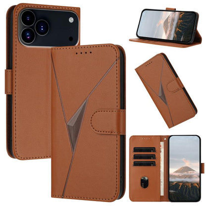 Triangle Pattern Buckle Clasp Leather Phone Case, For iPhone 17e / 16e, For iPhone 17 Pro Max, For iPhone 17 Pro