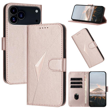 Triangle Pattern Buckle Clasp Leather Phone Case, For iPhone 17e / 16e, For iPhone 17 Pro Max, For iPhone 17 Pro