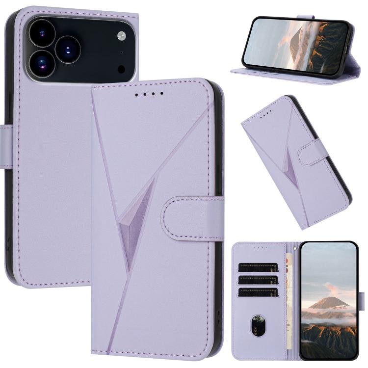 Triangle Pattern Buckle Clasp Leather Phone Case, For iPhone 17e / 16e, For iPhone 17 Pro Max, For iPhone 17 Pro